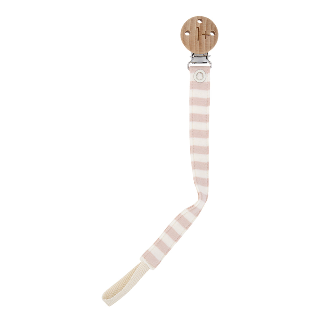 1+ In The Family Baby Aina Pacifier Clip Blossom Pink Stripes