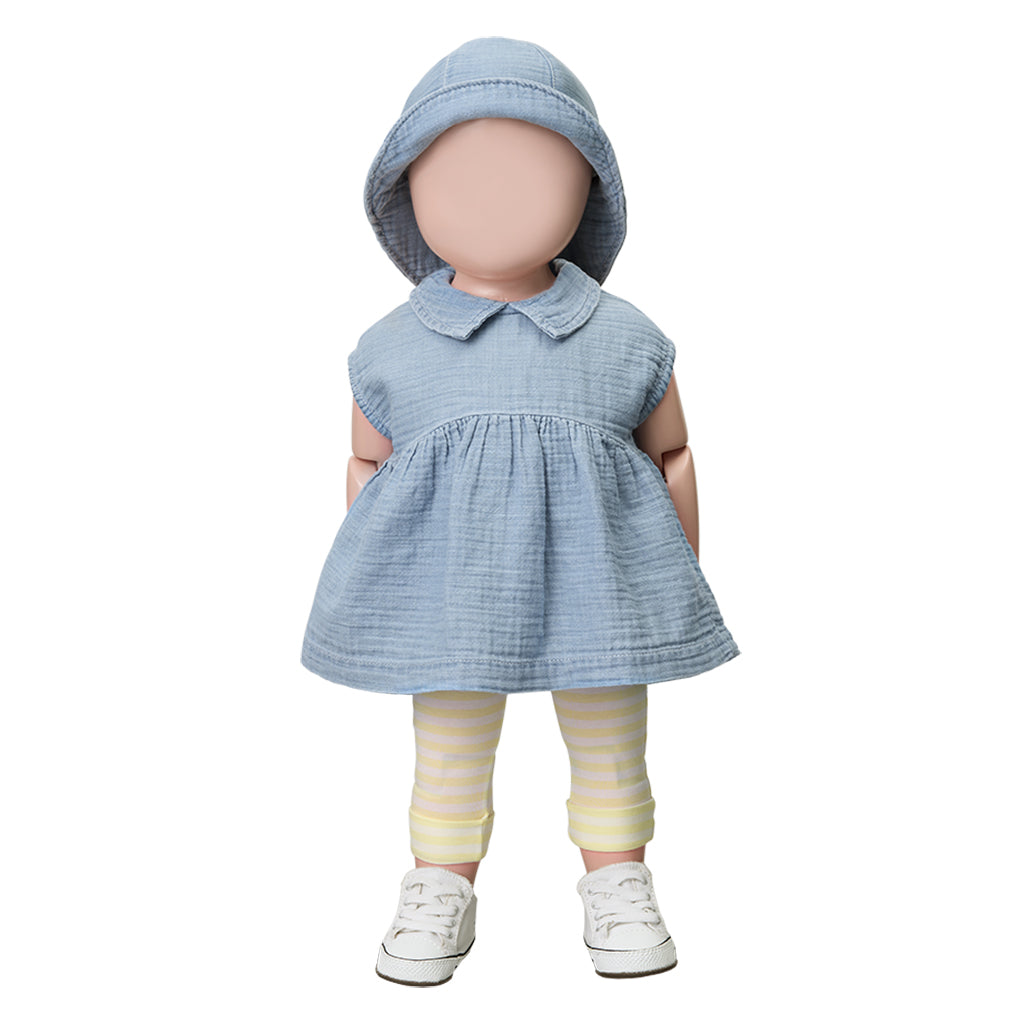 1+ In The Family Baby Saul Leggings Pastel Yellow Stripes