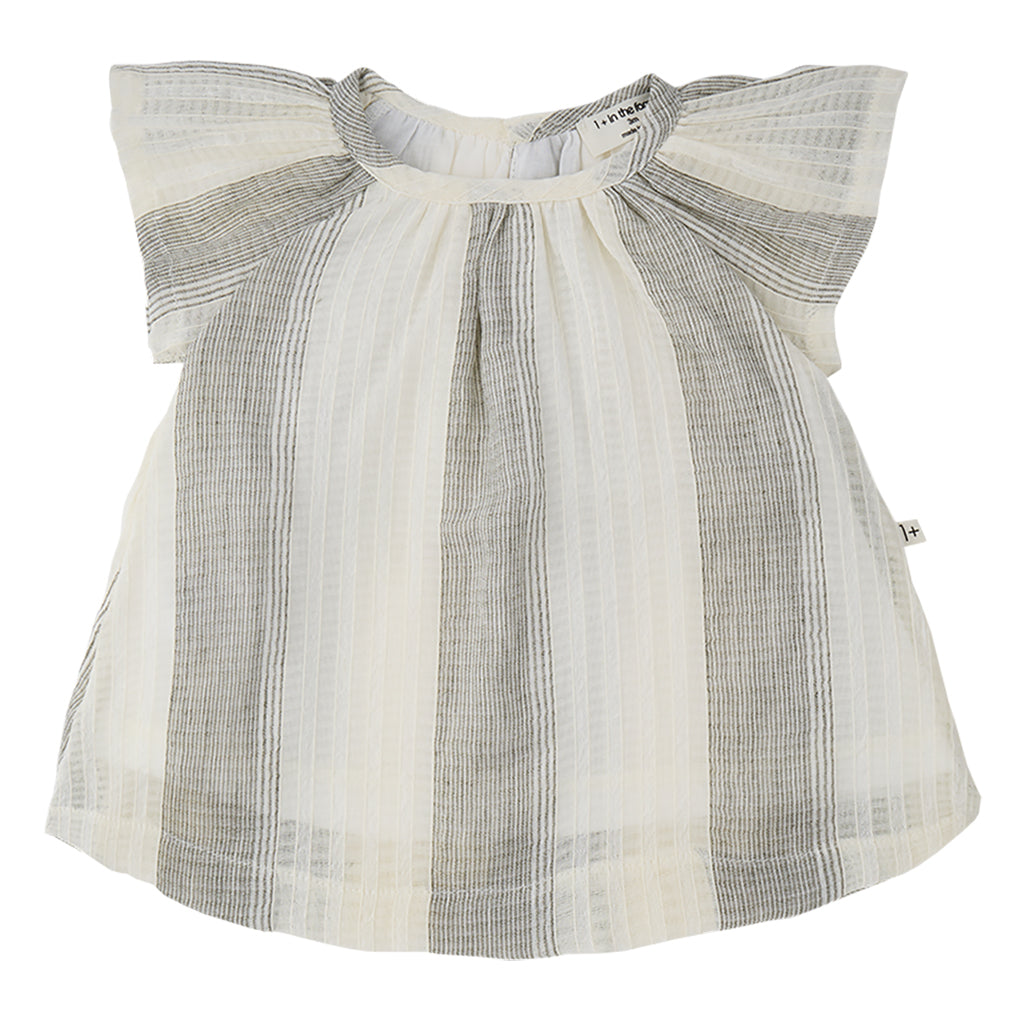 1+ In The Family Baby And Child Gavina Dress Grey Stripes