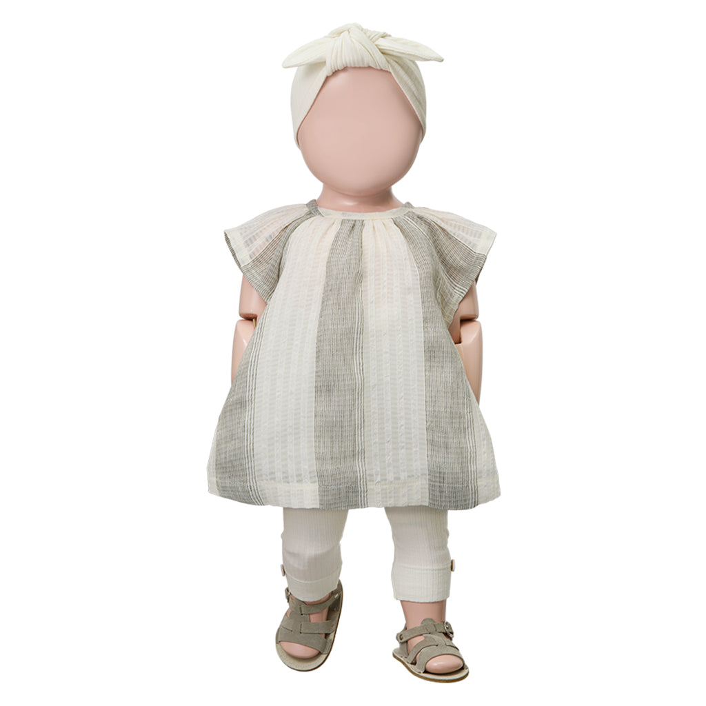 1+ In The Family Baby And Child Gavina Dress Grey Stripes