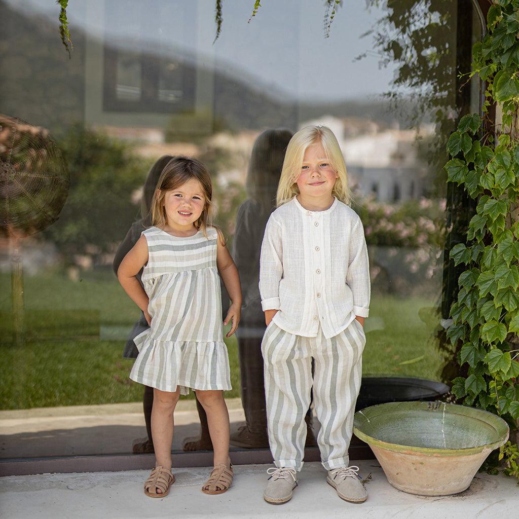 1+ In The Family Baby And Child Regencos Pants Beige Stripes