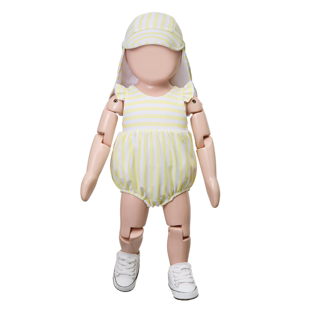 1+ In The Family Baby Eivissa Hat Lemon Yellow Stripes