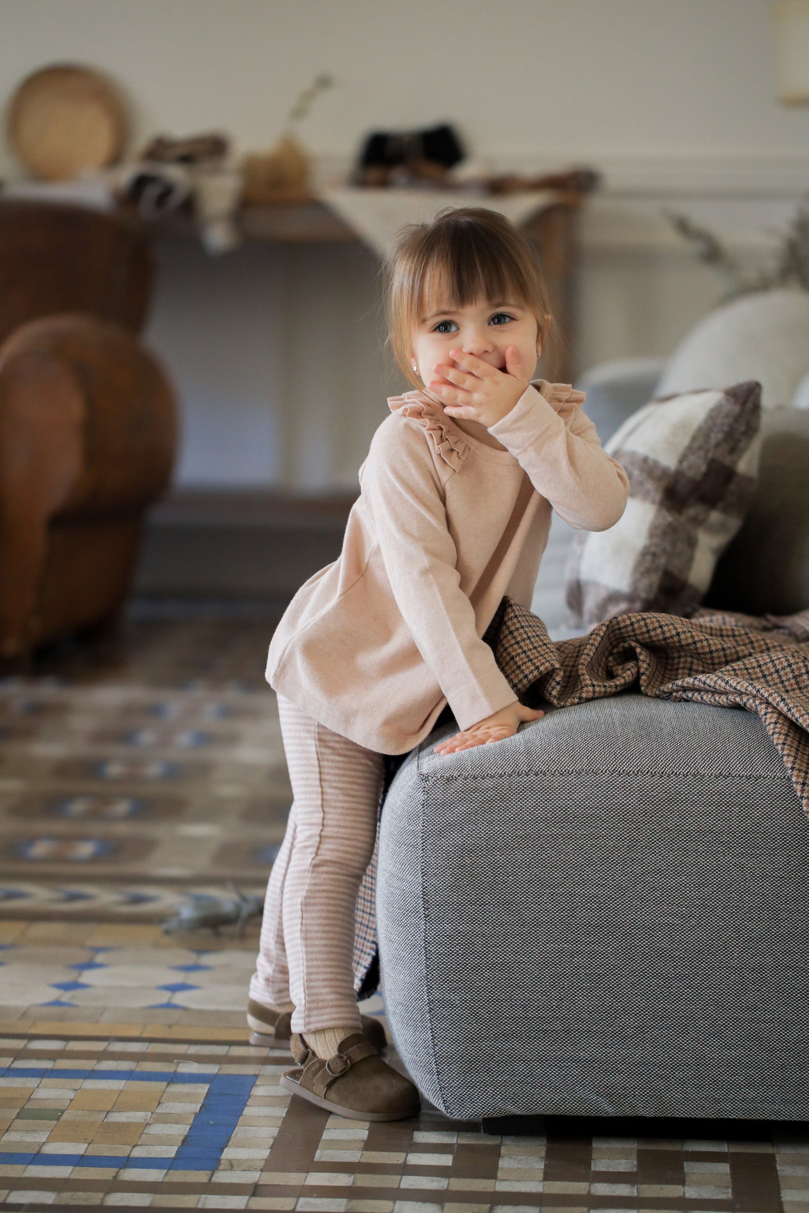 1+ In The Family Baby And Child Pia Leggings Light Pink Stripes