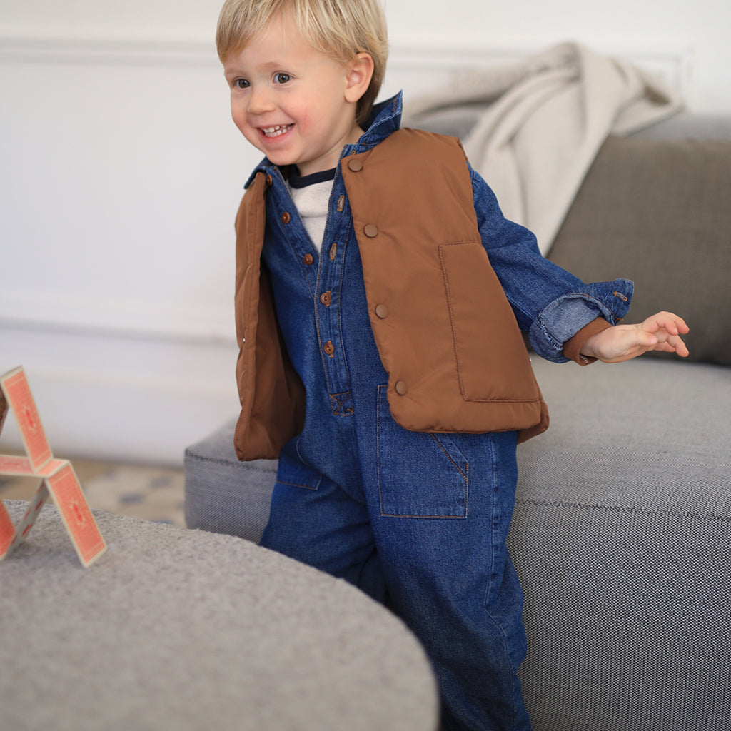 1+ In The Family Baby And Child Vitus Jumpsuit Denim Blue