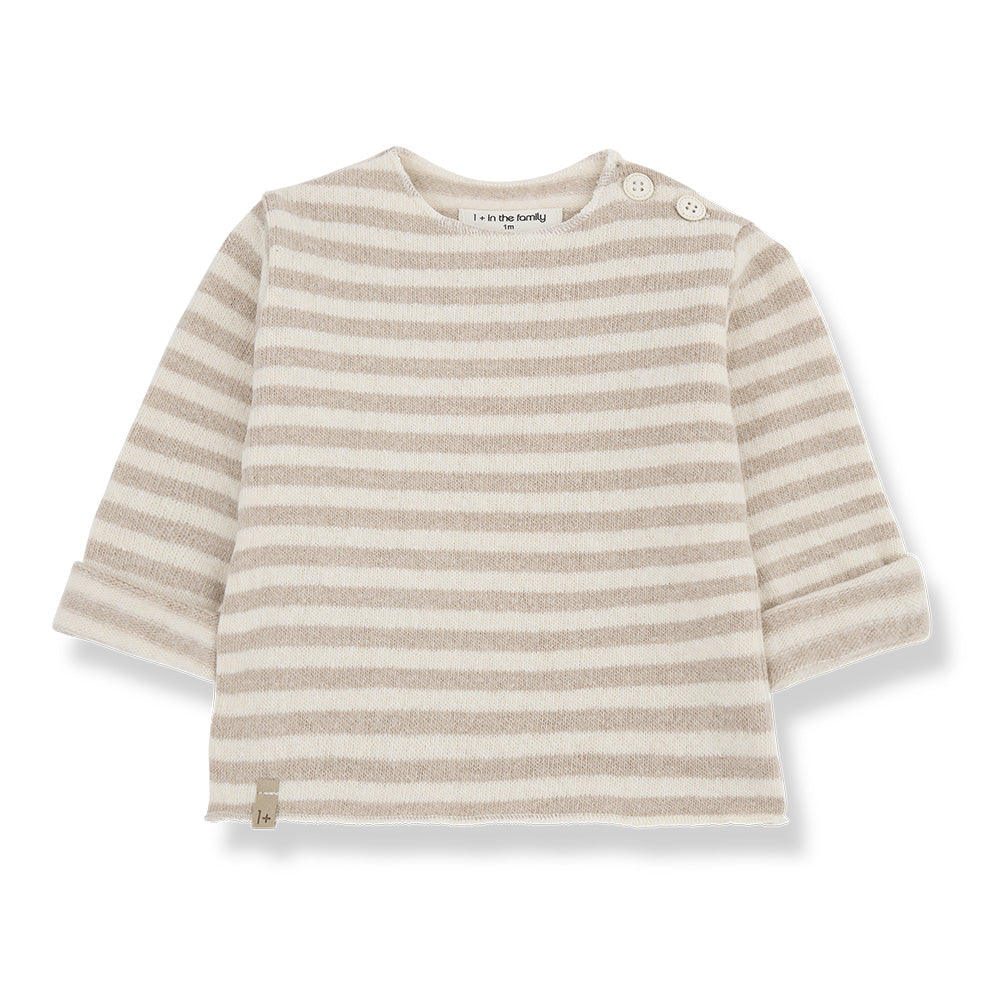 1+ In The Family Baby Aubin T-shirt Beige Stripes
