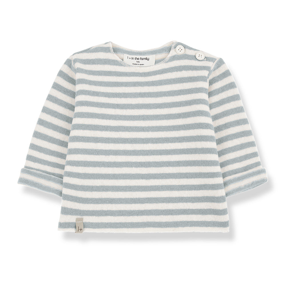 1+ In The Family Baby Aubin T-shirt Nuvola Blue Stripes