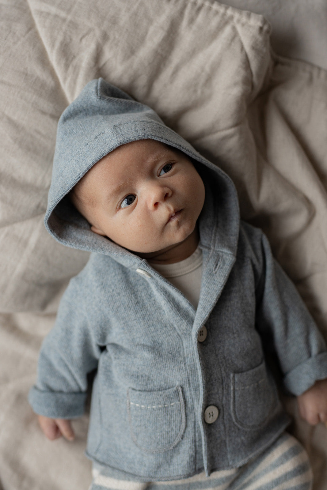 1+ In The Family Baby Fred Jacket Nuvola Blue