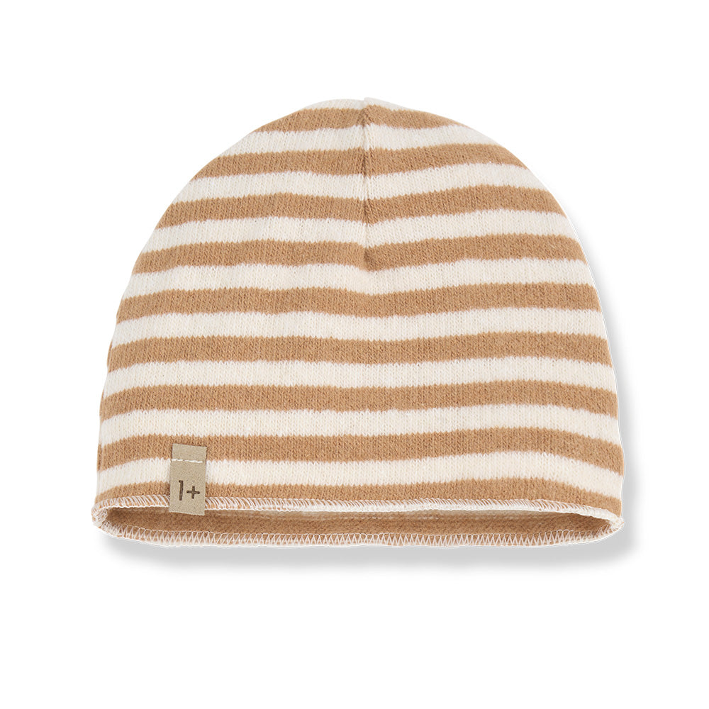 1+ In The Family Baby Honore Hat Biscotto Brown Stripes