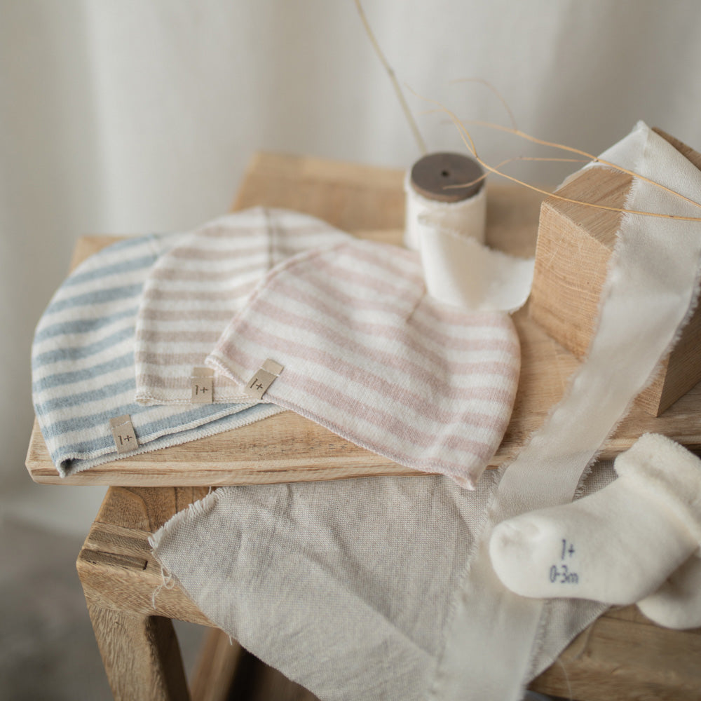 1+ In The Family Baby Honore Hat Light Pink Stripes