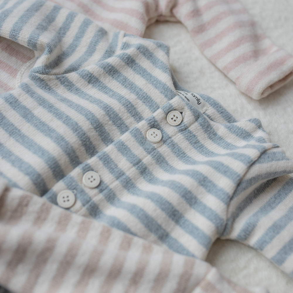 1+ In The Family Baby Milo Jumpsuit Nuvola Blue Stripes