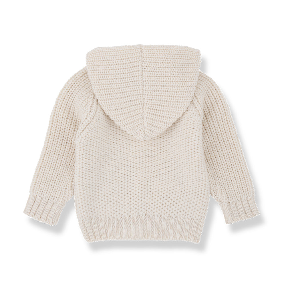 1+ In The Family Baby Morten Hooded Cardigan Ecru Cream