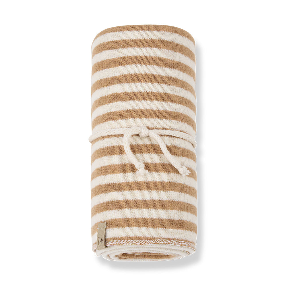 1+ In The Family Jeanine Blanket Biscotto Brown Stripes