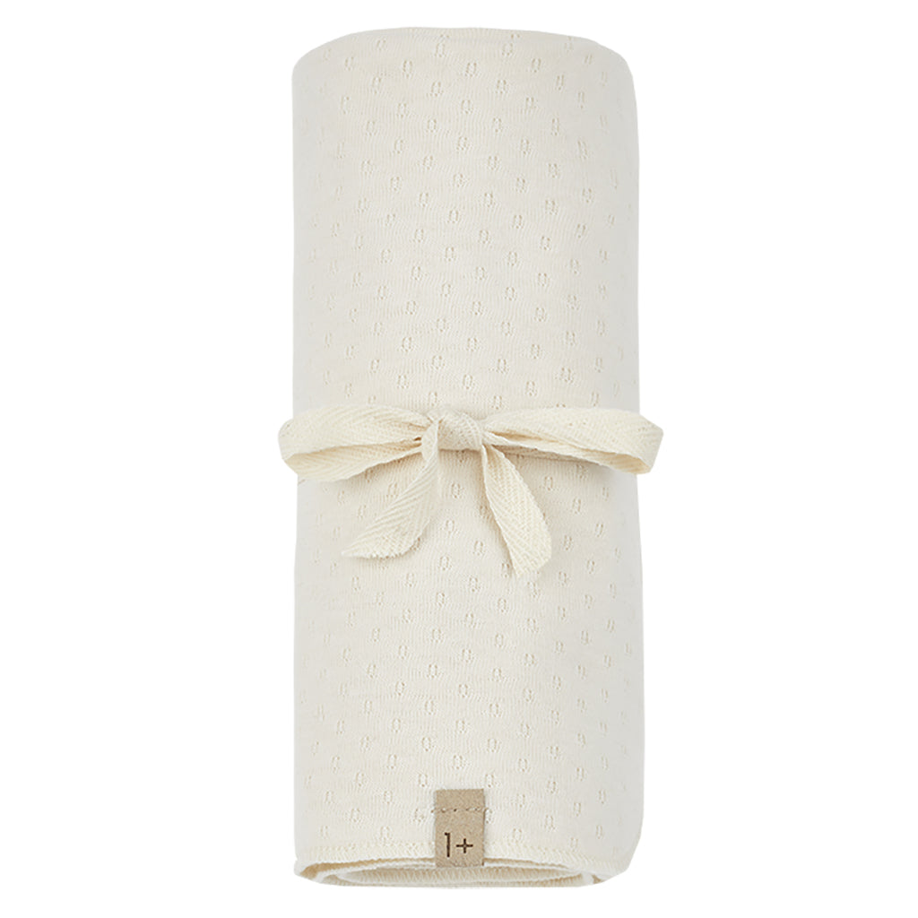 1+ In The Family Baby Asis Blanket Ivory Cream