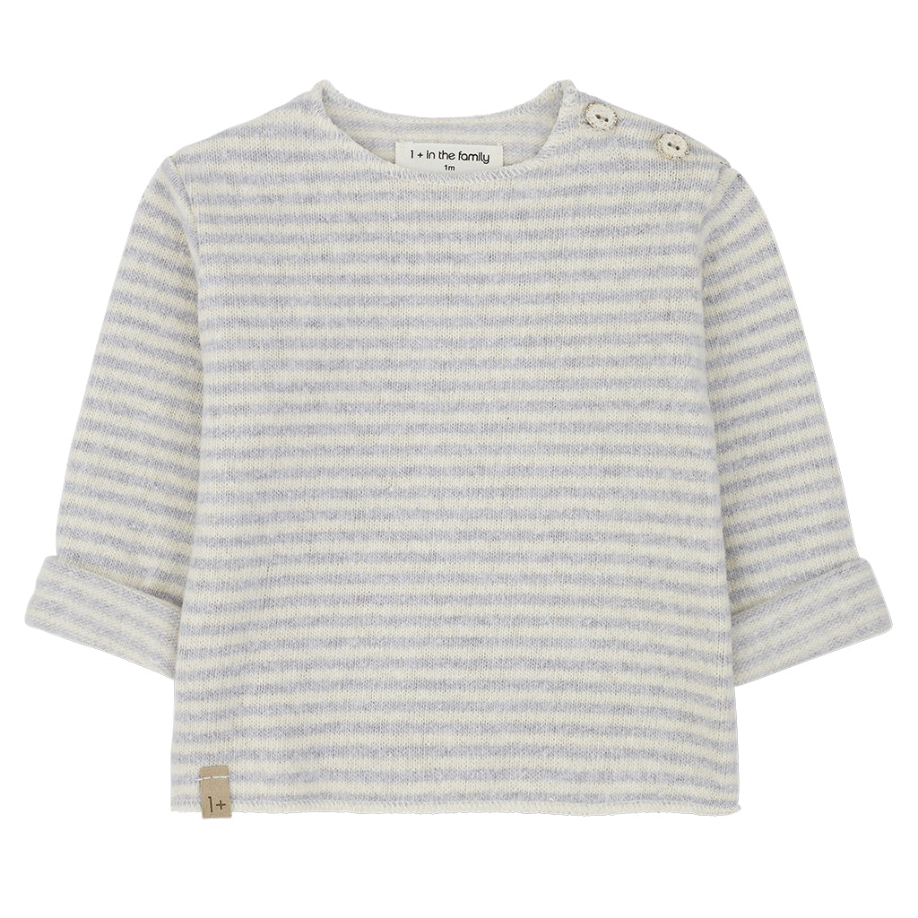 1+ In The Family Baby Aubin T-shirt Perla Grey Stripes