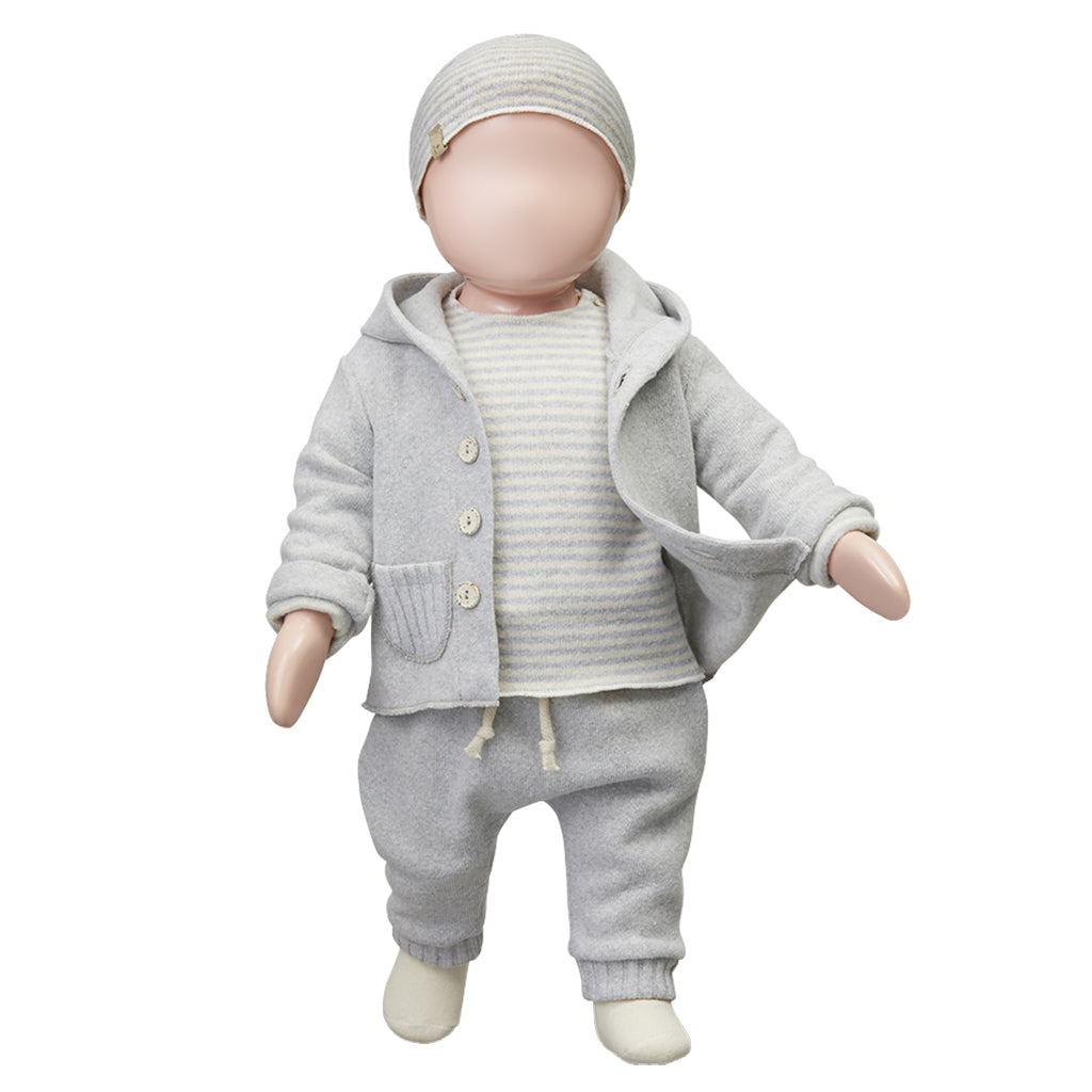 1+ In The Family Baby Aubin T-shirt Perla Grey Stripes