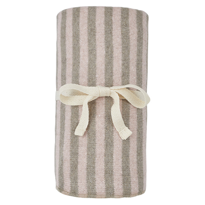 1+ In The Family Dunia Blanket Pink And Taupe Stripes
