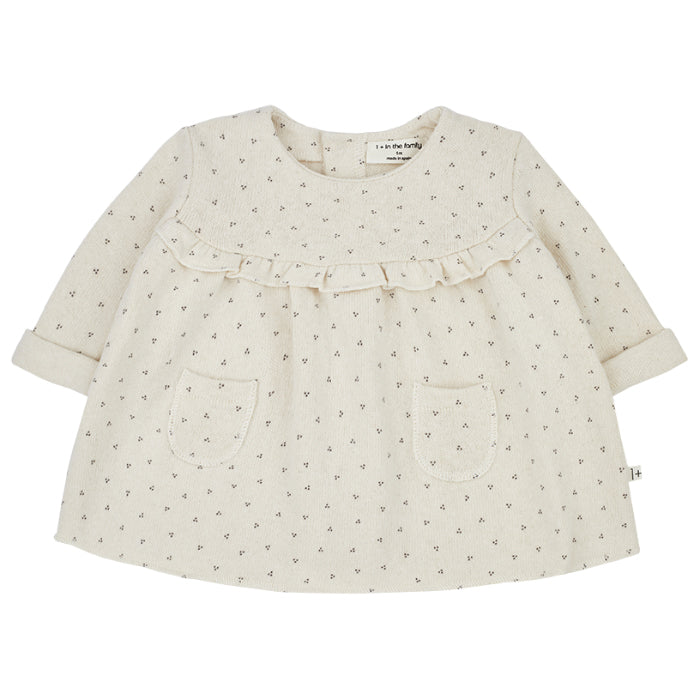 1+ In The Family Baby Elke Dress Ecru Cream With Dots
