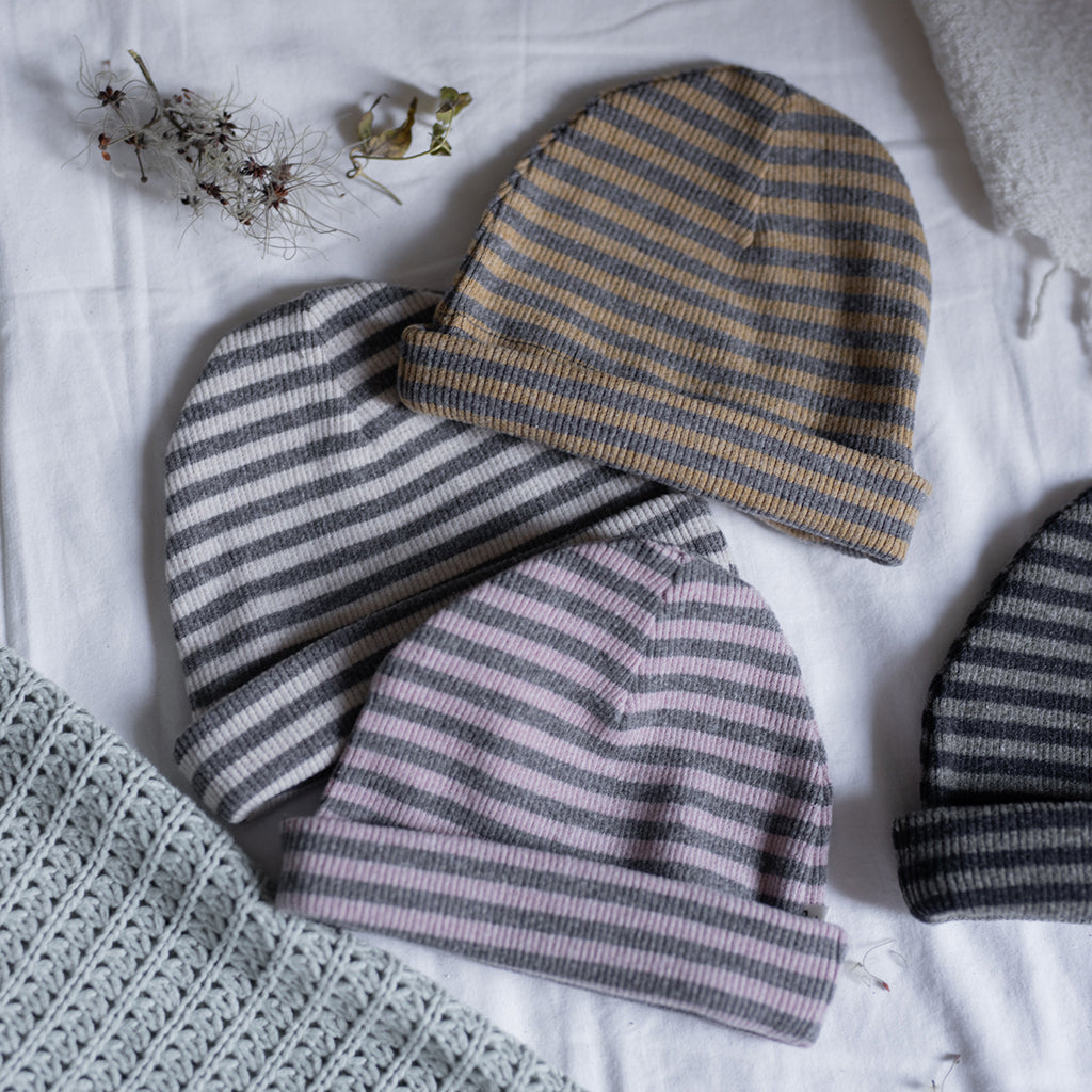 1+ In The Family Baby Ivo Hat Old Rose Pink Stripes