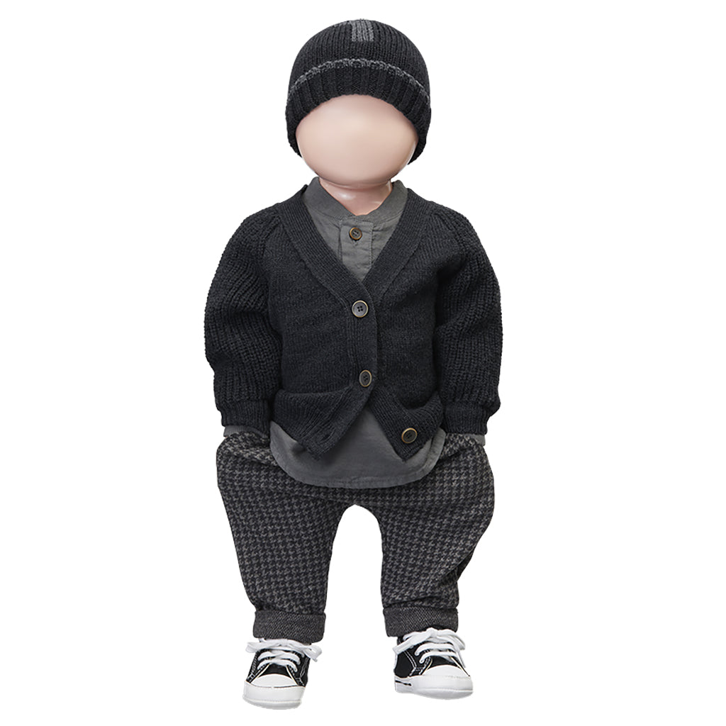 1+ In The Family Baby And Child Mirt Henley T-shirt Grey