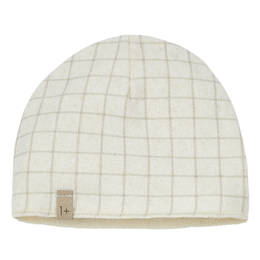 1+ In The Family Baby Pep Hat Ecru Cream Checks