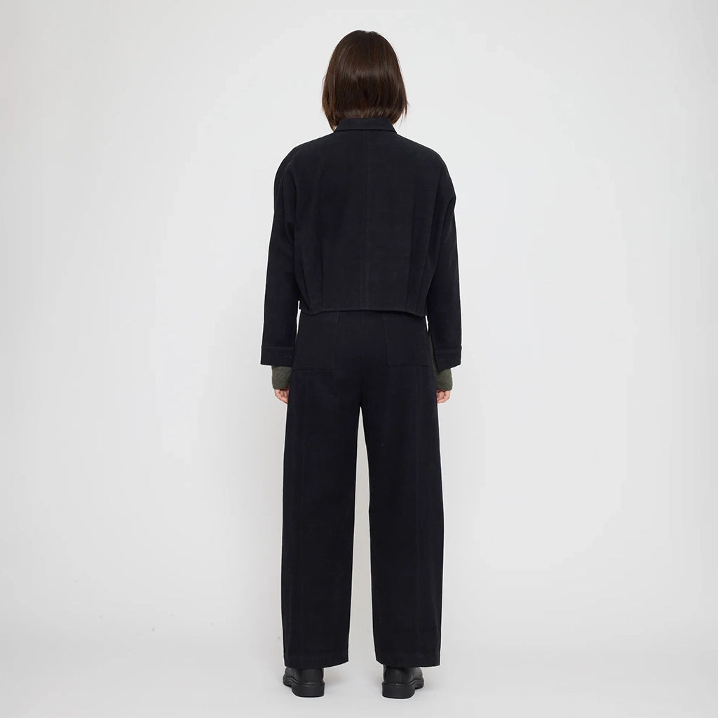 7115 By Szeki Woman Signature 3/4 Cropped Shirt Jacket Black