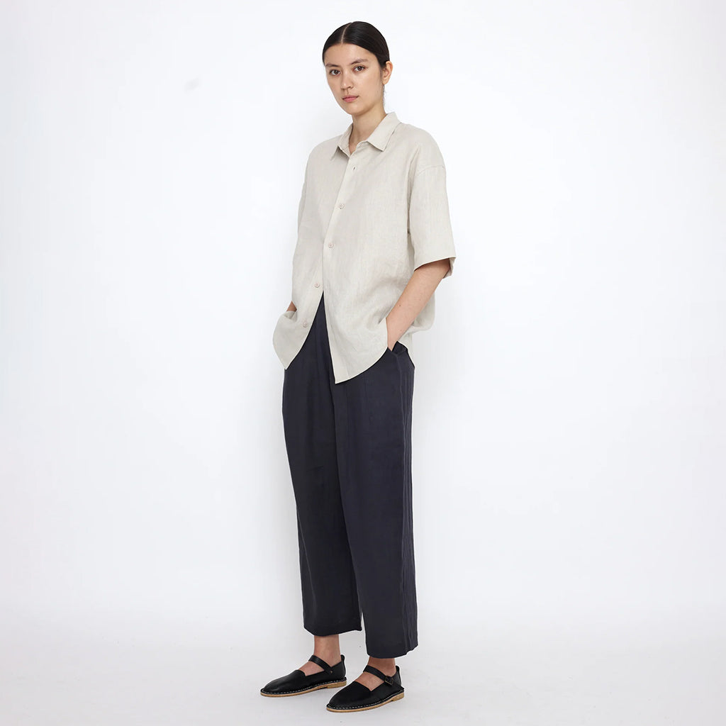7115 By Szeki Unisex Linen Oversized Shirt Sand Beige