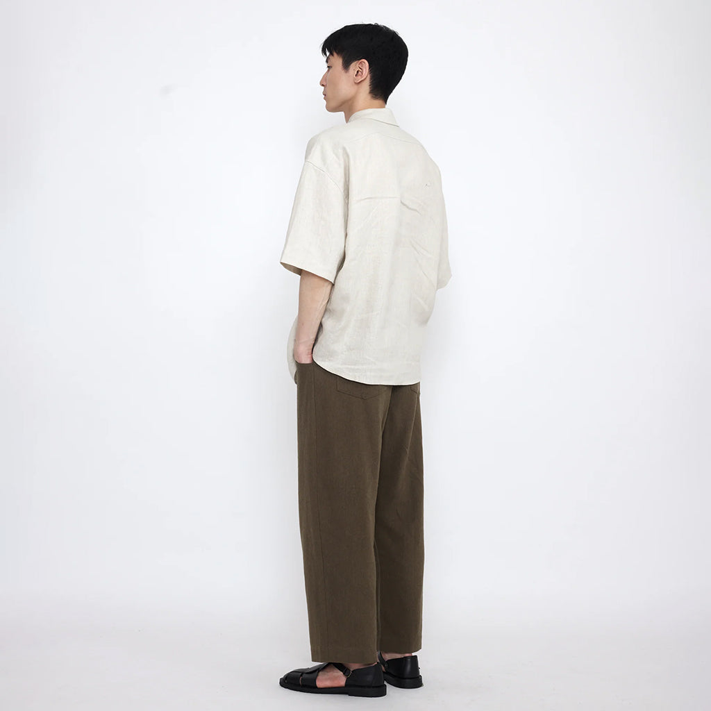 7115 By Szeki Unisex Linen Oversized Shirt Sand Beige