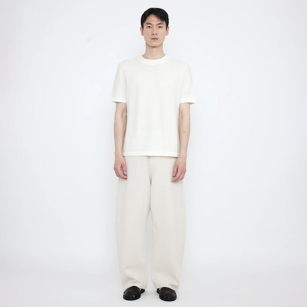 7115 By Szeki Unisex Relaxed Curve Legged Pants Off-White