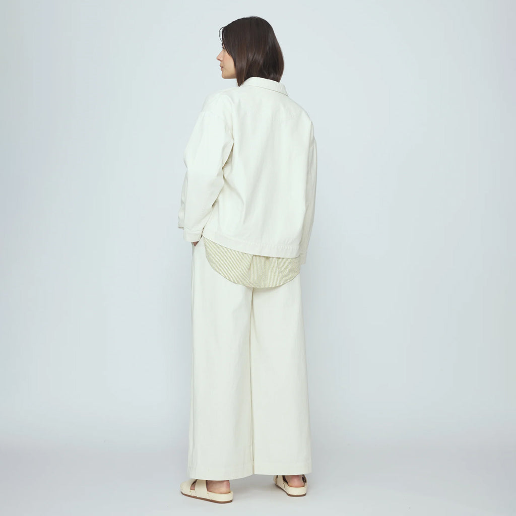 7115 By Szeki Unisex Signature Panel Pockets Jacket Pearl White