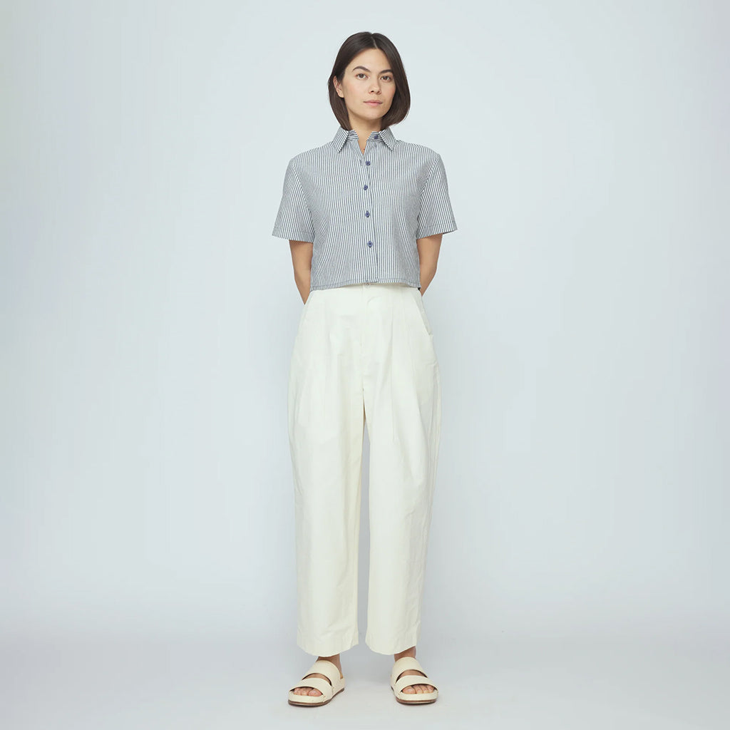 7115 By Szeki Unisex Spring Pleated Pants White