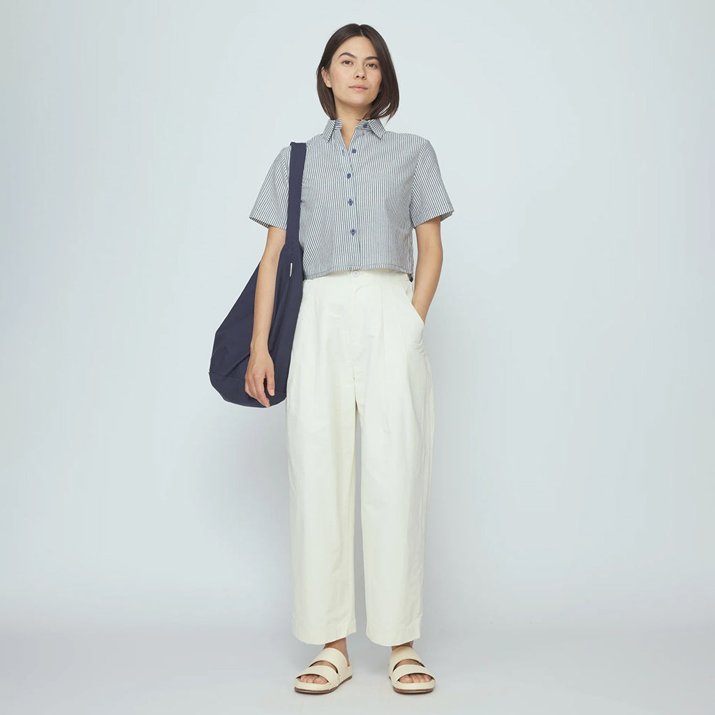 7115 By Szeki Unisex Spring Pleated Pants White