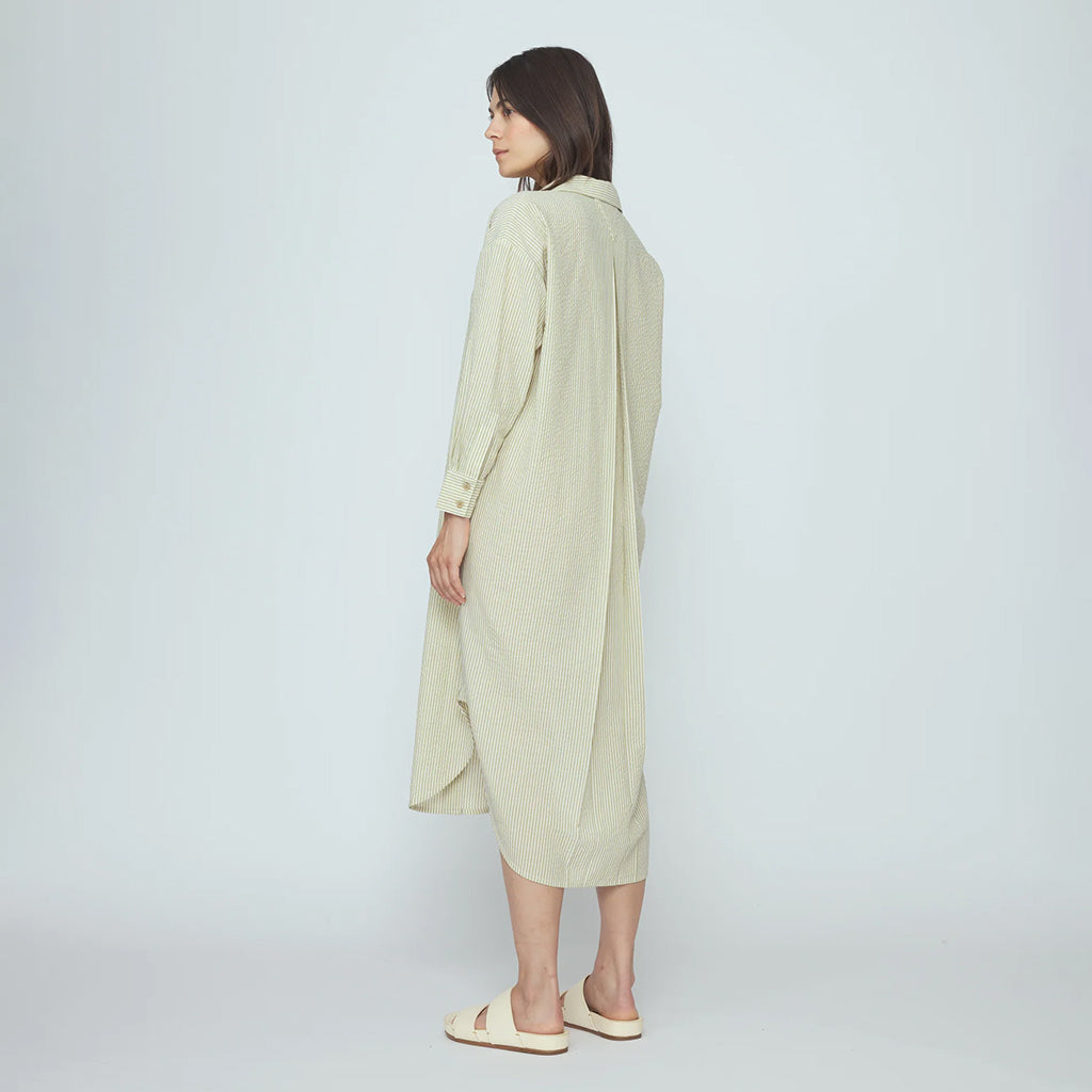 7115 By Szeki Woman Dolman Maxi Dress Mustard Yellow Stripes