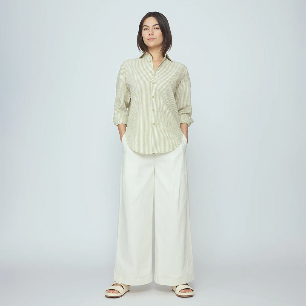 7115 By Szeki Woman Dolman Shirt Mustard Yellow Stripes