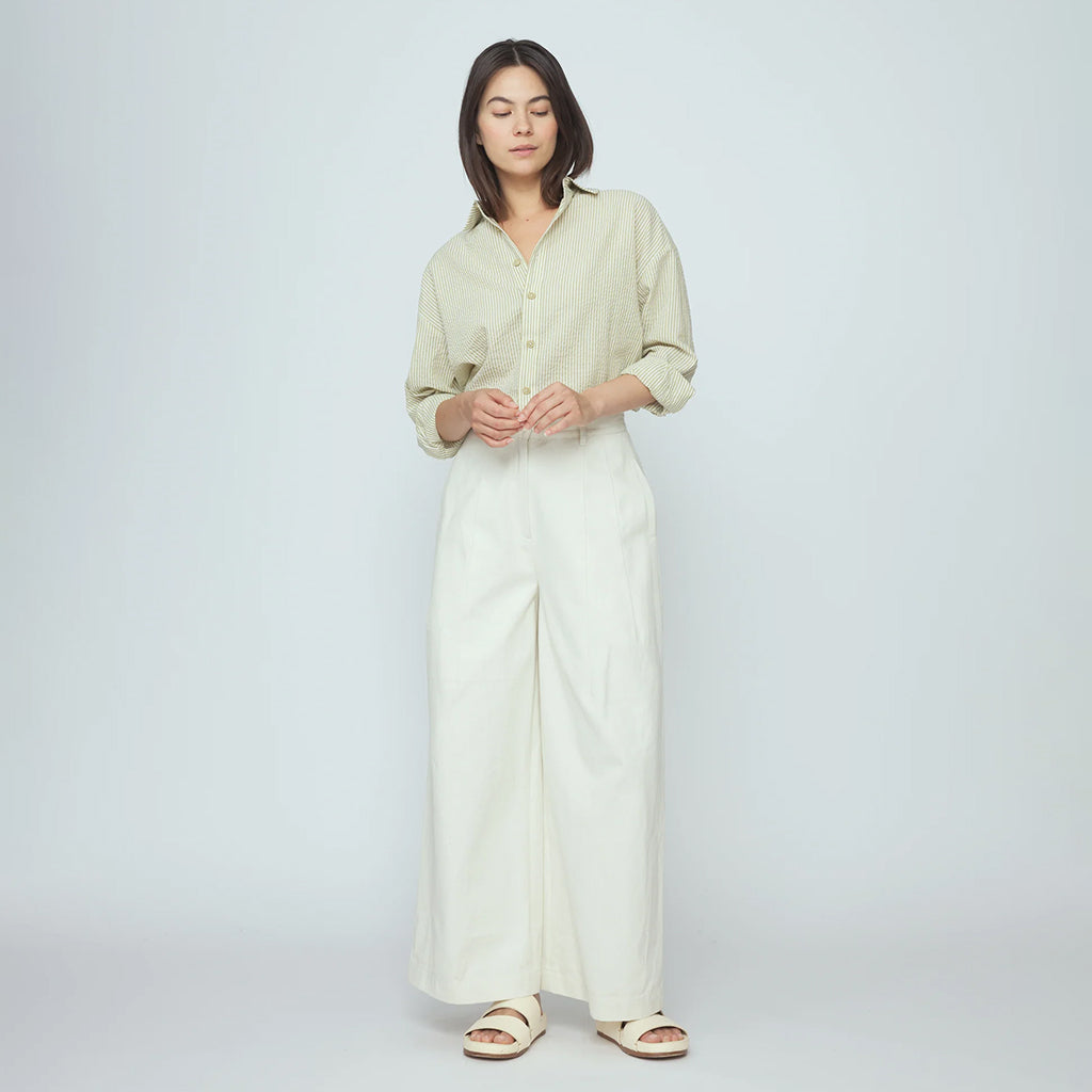 7115 By Szeki Woman Dolman Shirt Mustard Yellow Stripes