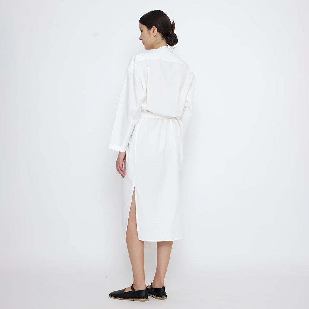 7115 By Szeki Woman V-Neck Cocoon Midi Dress Off-White