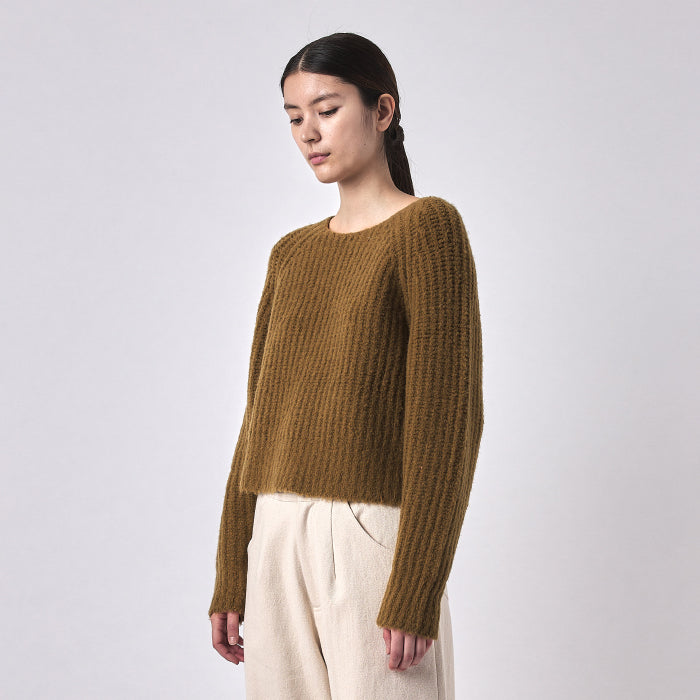 7115 By Szeki Woman Chunky Cropped Sweater Dijon Yellow