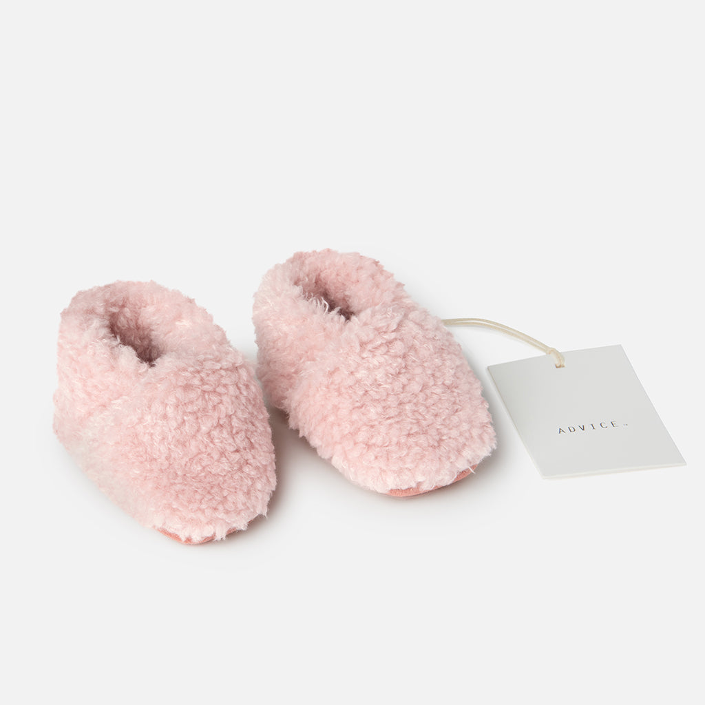 ADVICE Baby Article Two Vegan Shearling Slippers Quartz Pink