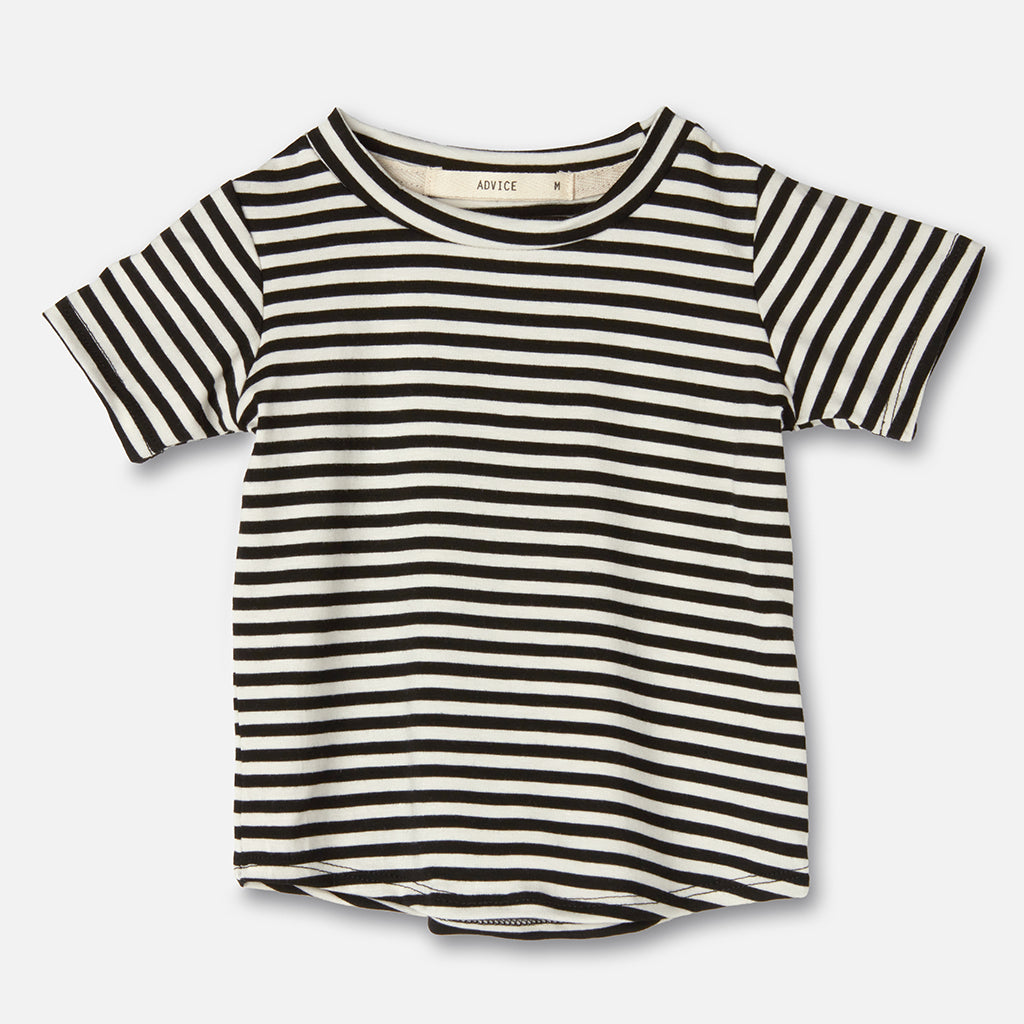ADVICE Baby And Child Article One T-Shirt Black And White Stripes