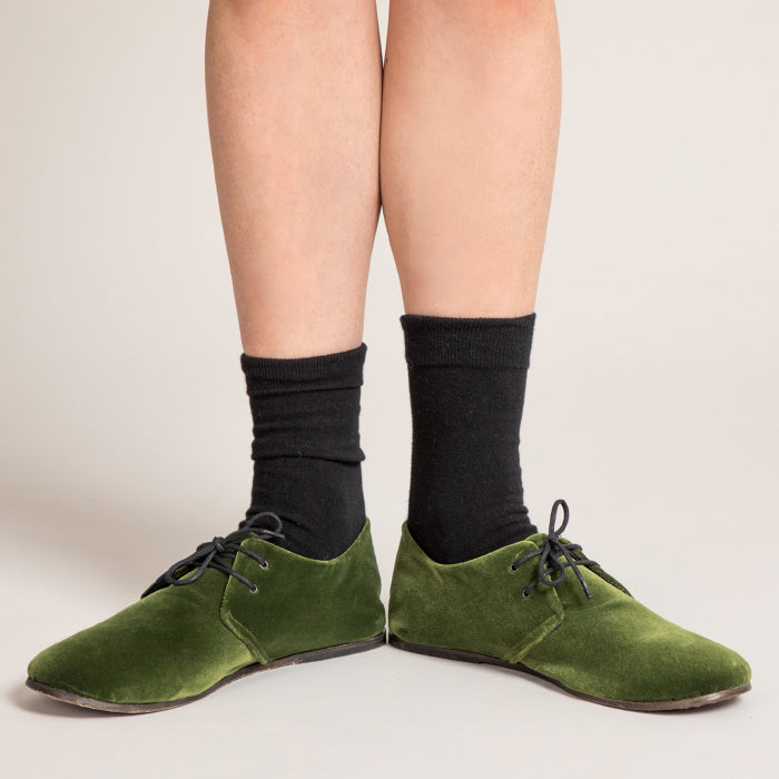 Album Di Famiglia Unisex Velvet Shoes Olive Green