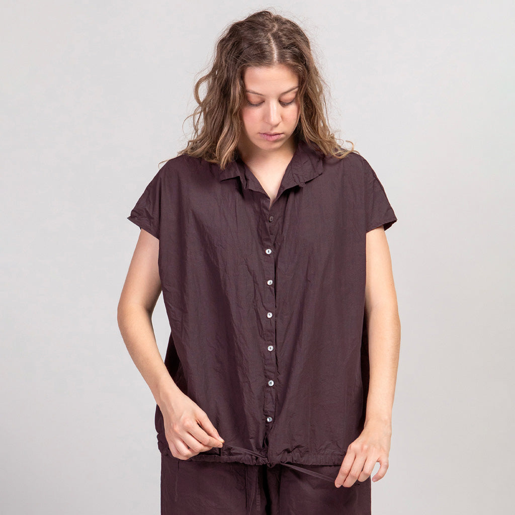 Album Di Famiglia Woman Short Sleeveless Shirt TC Grape Purple