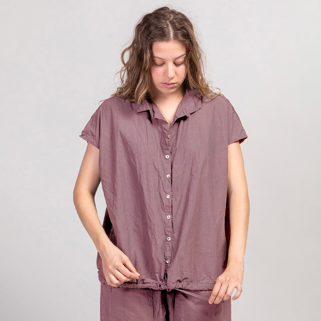 Album Di Famiglia Woman Short Sleeveless Shirt TC Mauve Pink