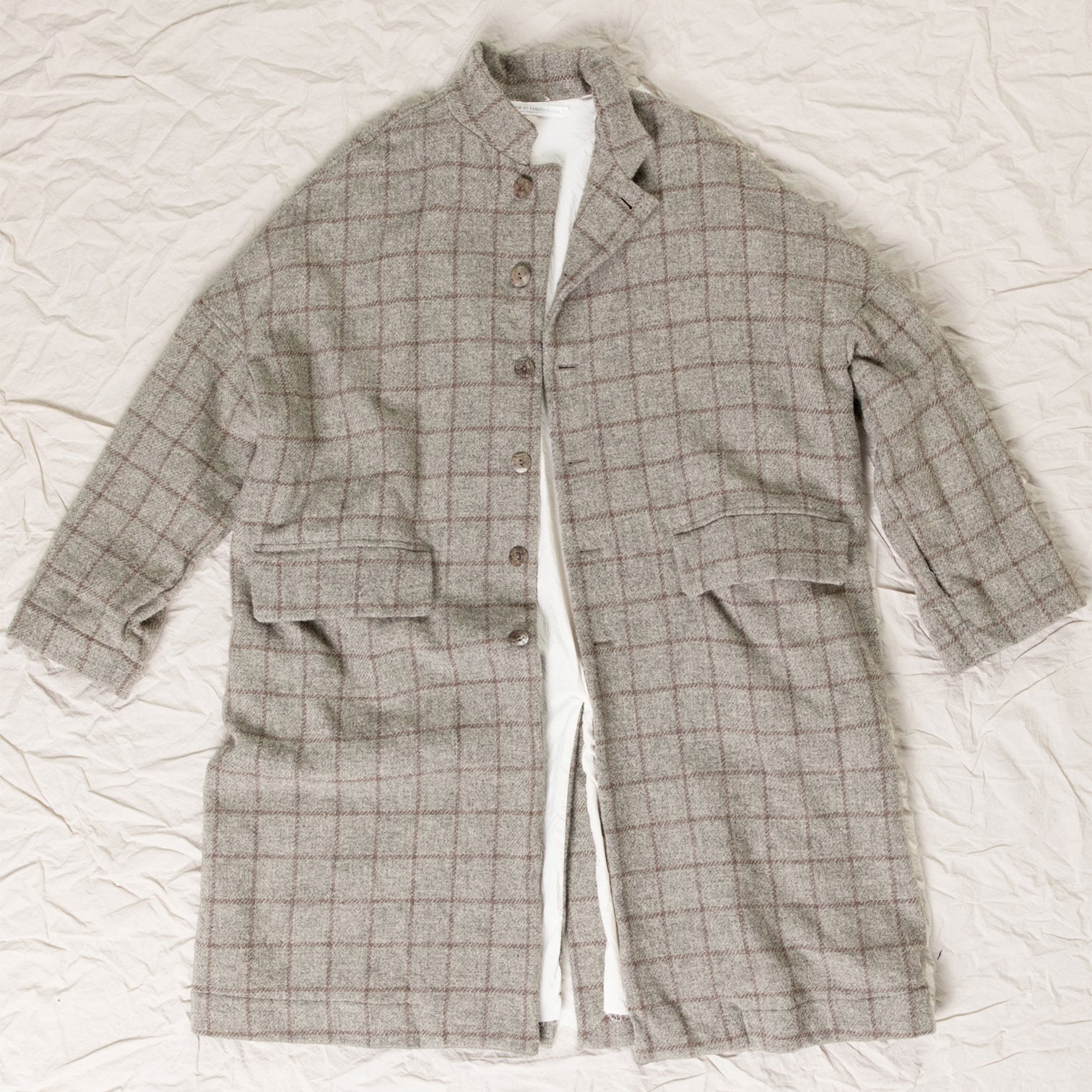 Album Di Famiglia Woman Alpago Loose Coat Stone Grey