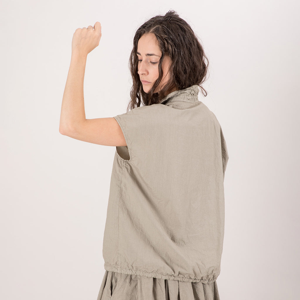 Album Di Famiglia Woman Short Sleeveless Shirt TC Milk White