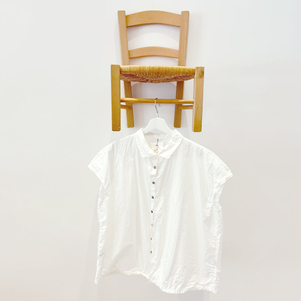 Album Di Famiglia Woman Short Sleeveless Shirt TC Milk White