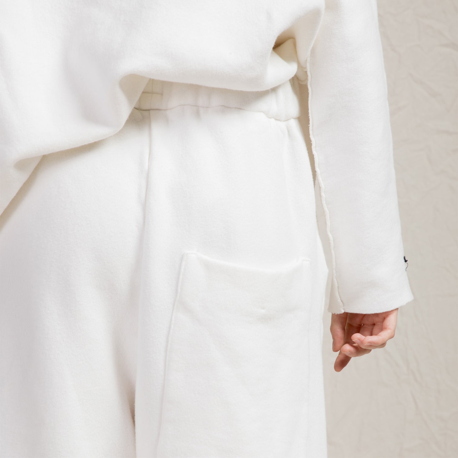 Album Di Famiglia Woman Soft Wide And Short Trouser Pants Milk White