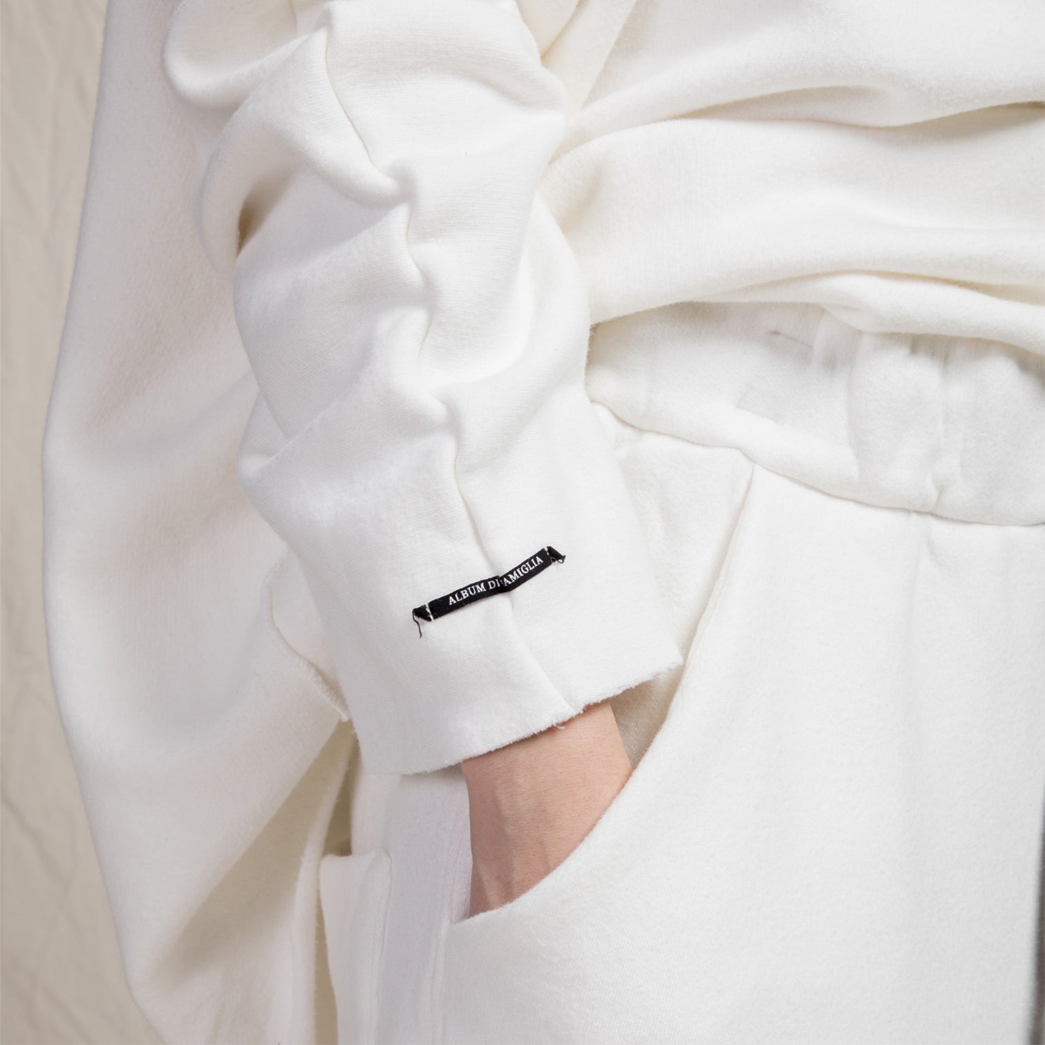 Album Di Famiglia Woman Soft Wide And Short Trouser Pants Milk White