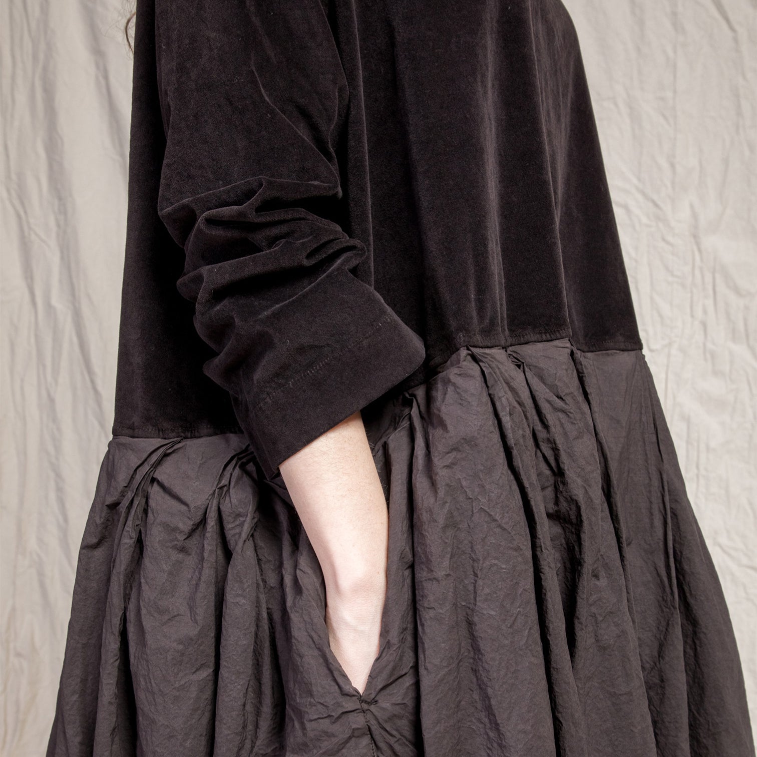 Album Di Famiglia Woman Velvet Boatneck Dress Chocolate Brown