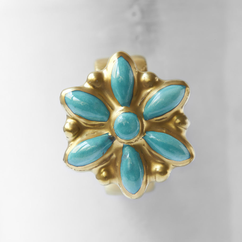 Astier De Villatte Serena Carone Blue Flower Ring Cup