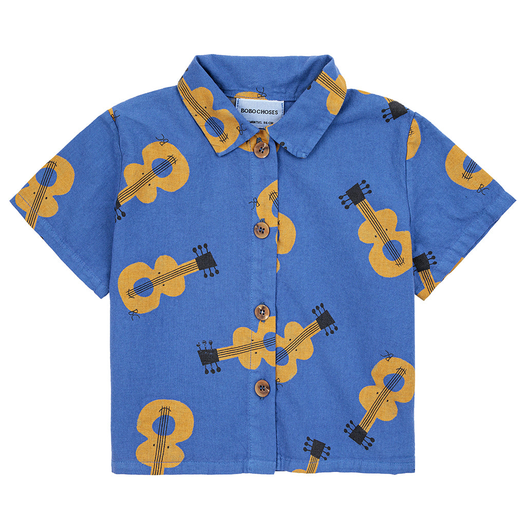 Bobo Choses Baby Acoustic Guitar All Over Shirt Navy Blue