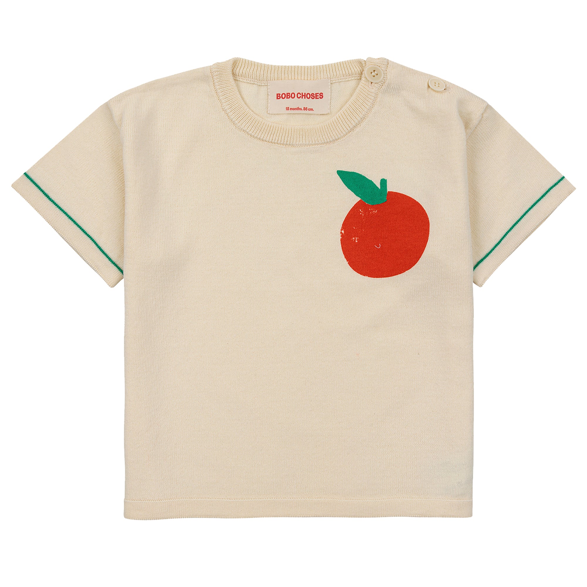 Bobo Choses Baby Tomato Knitted T-shirt Cream